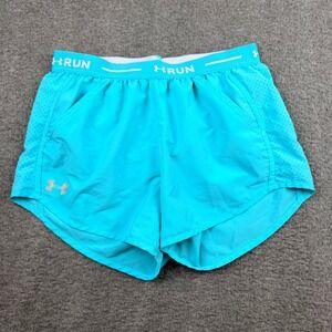 Under Armour Women's Size S HeatGear Running Shorts Blue Loose Fit RUN Athletic